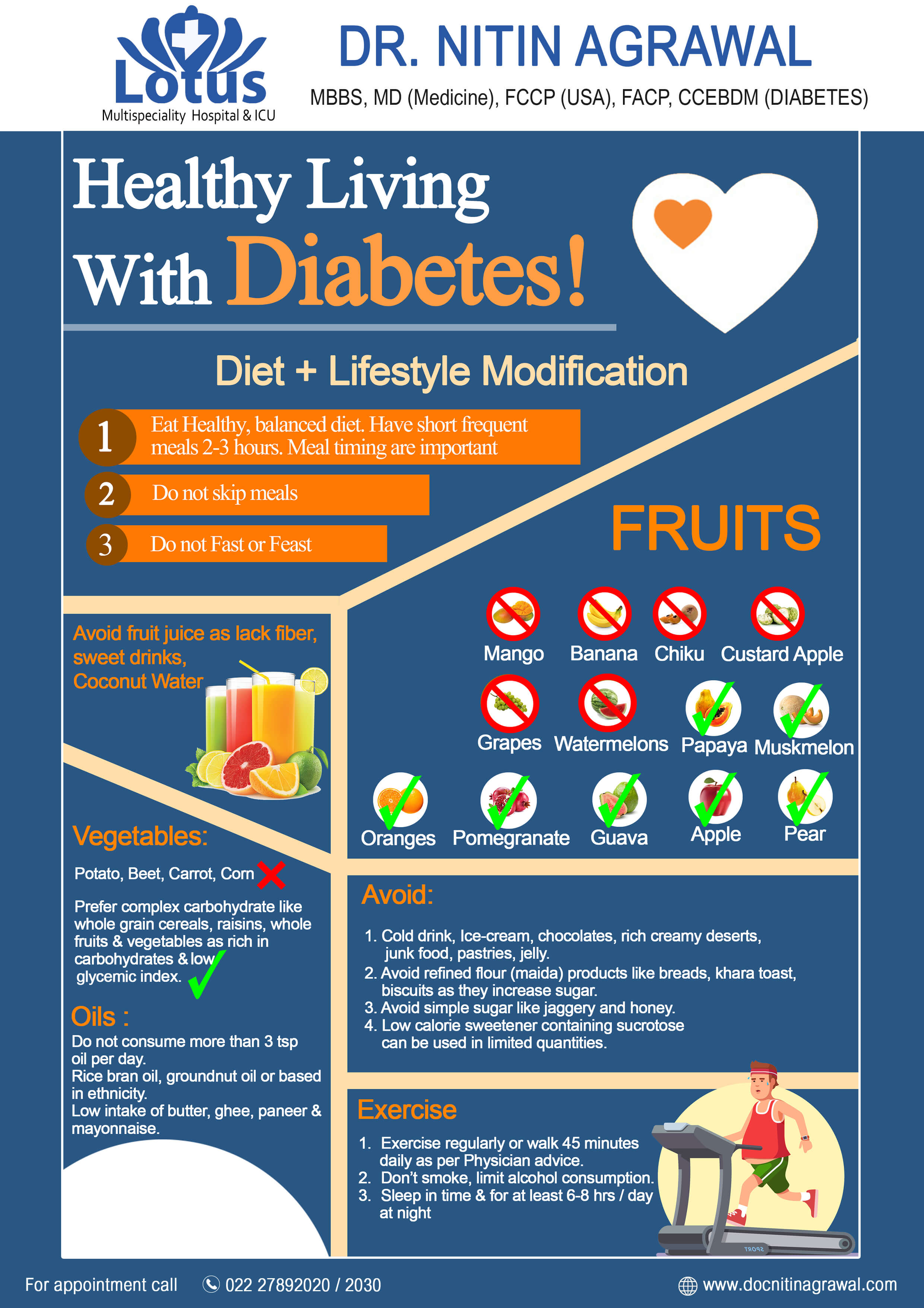 Diabetes Lifestyle Management - Expert Guidelines by Dr. Nitin Agrawal at Lotus Multispeciality Hospital
